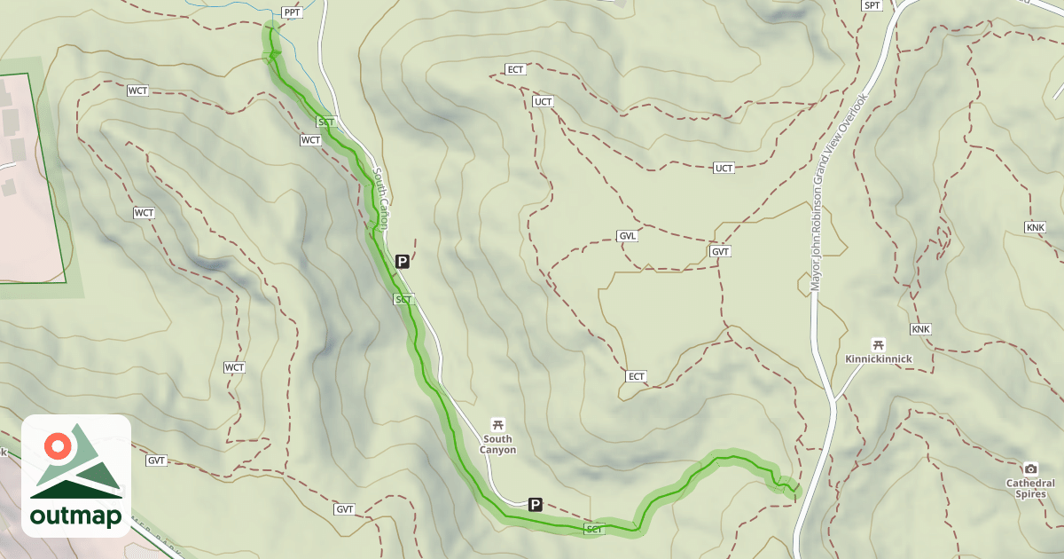 Map of South Cañon Trail