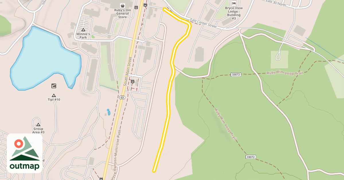 Map of Old Bryce Town Loop