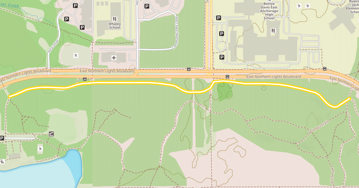 Map preview of Chester Creek Trail