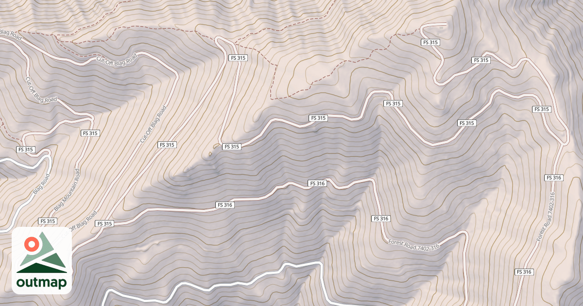 Map of BLAG MOUNTAIN