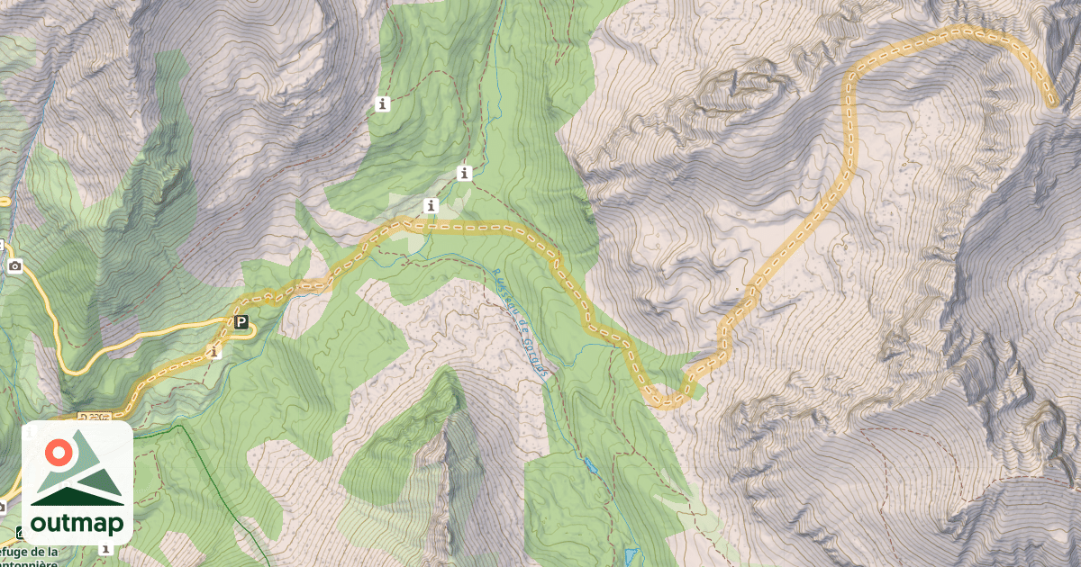 Map of Le Sanguineirette — Refuge de la Cantonnière