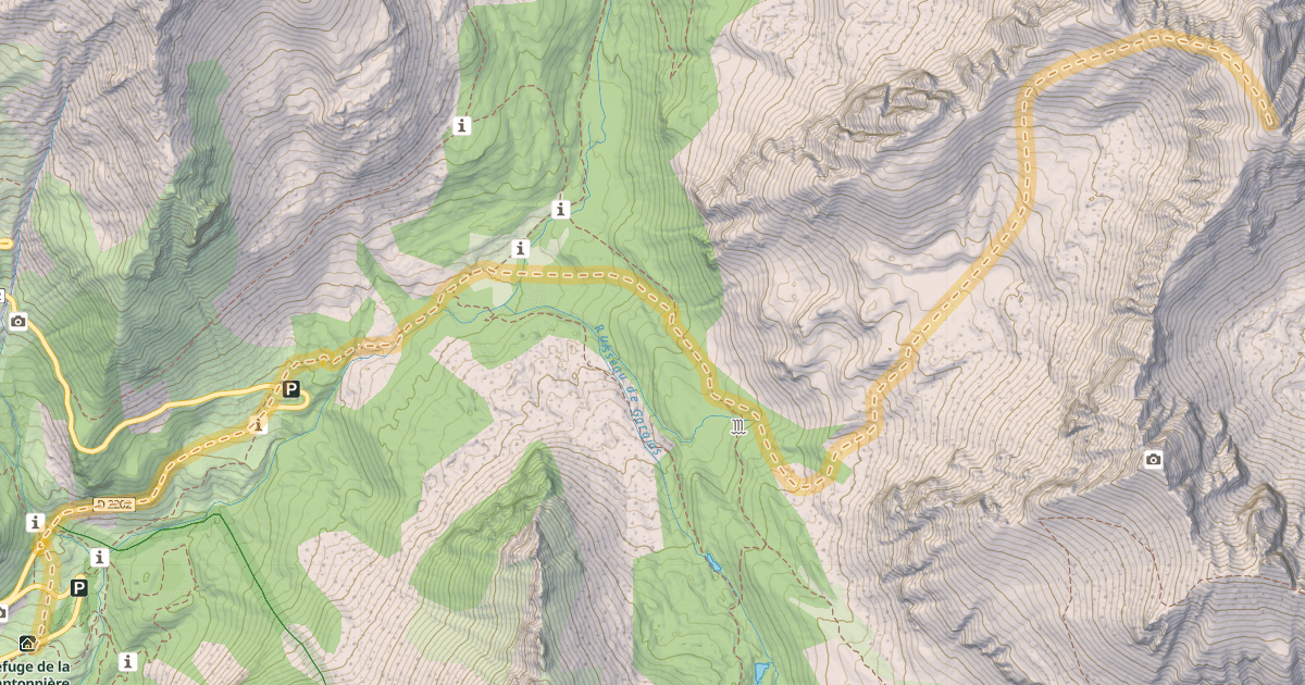 Map preview of Le Sanguineirette — Refuge de la Cantonnière