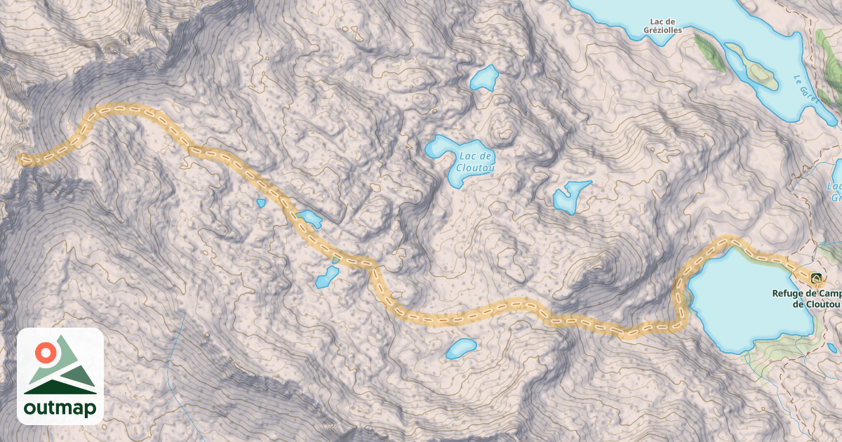 Map of Pic du Contadé — Refuge de Campana de Cloutou