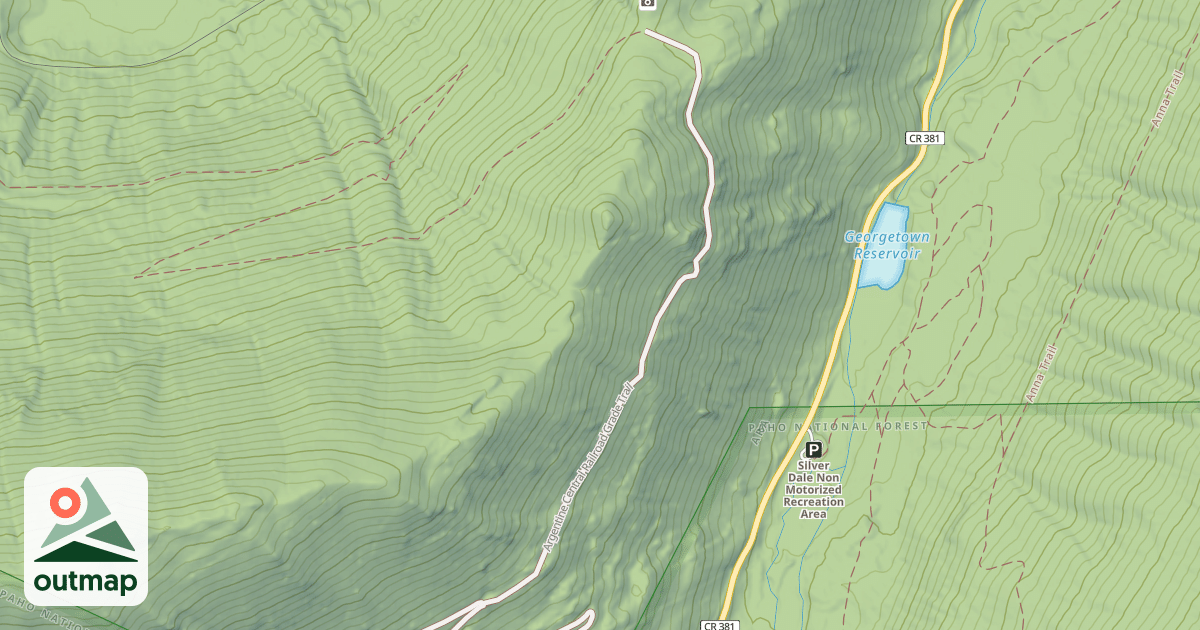 Map of Argentine Central Railroad Grade Trail