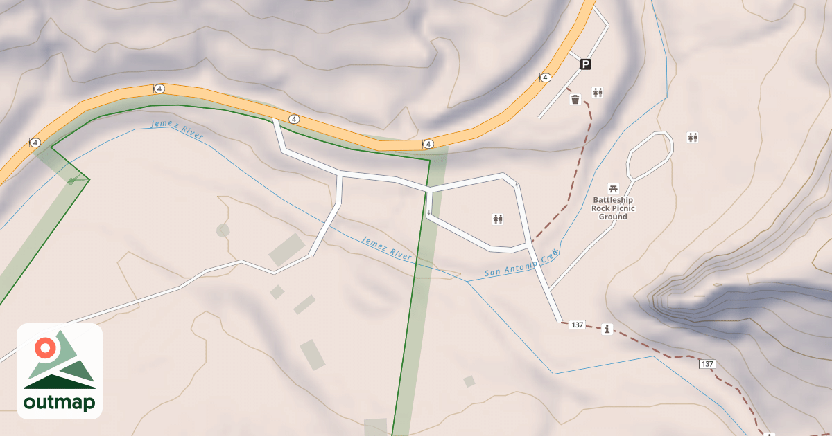 Map of BATTLESHIP ROCK PICNIC AREA