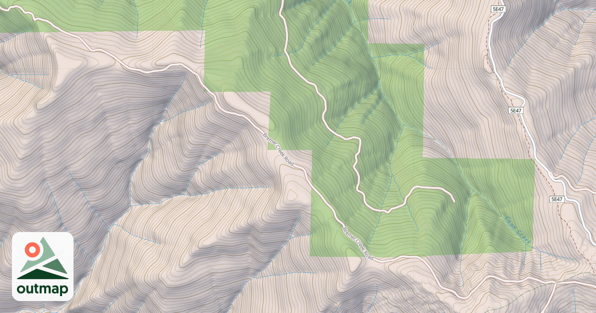 Map of BREMER CREEK ROAD