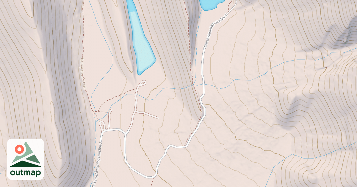 Map of LOWER WATERDOG LAKE
