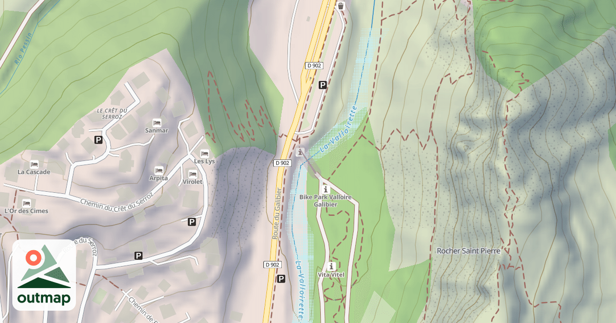 Map of Passerelle de la Valloirette