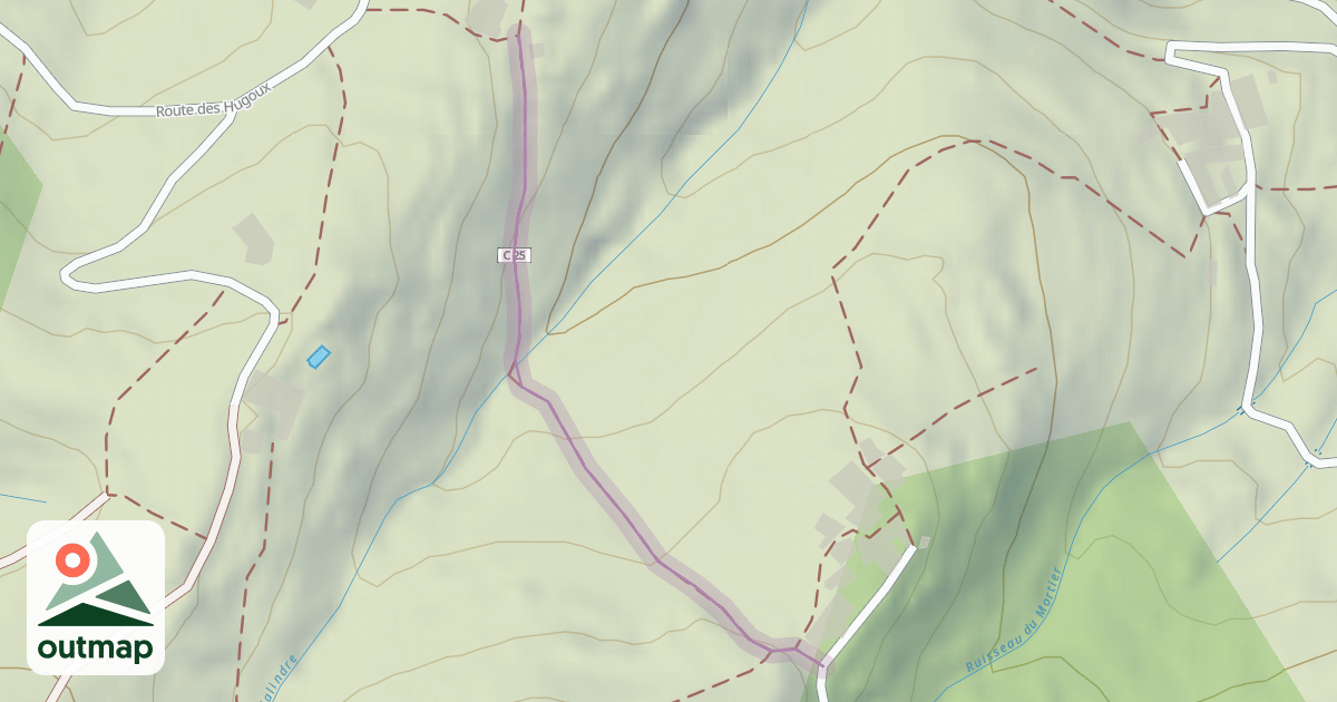 Map of Chemin des Hugoux au Mortier