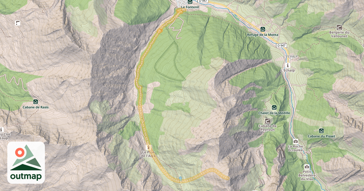 Map of Le Sparveyre — Ristolas