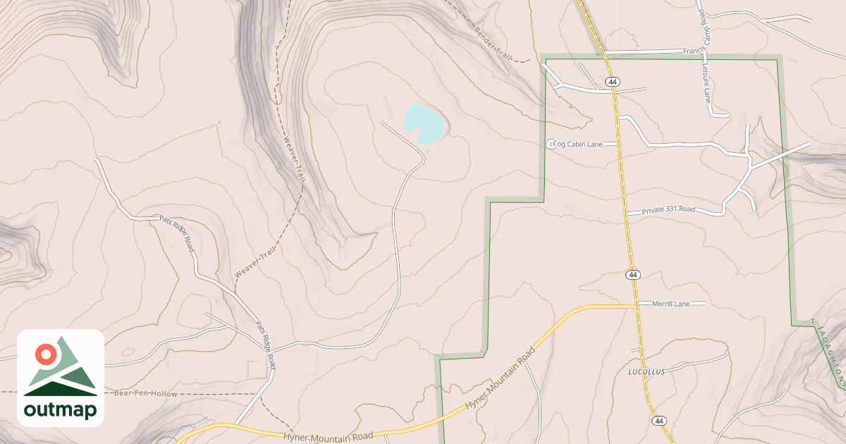 Map of Hyner Mountain Snowmobile Trails