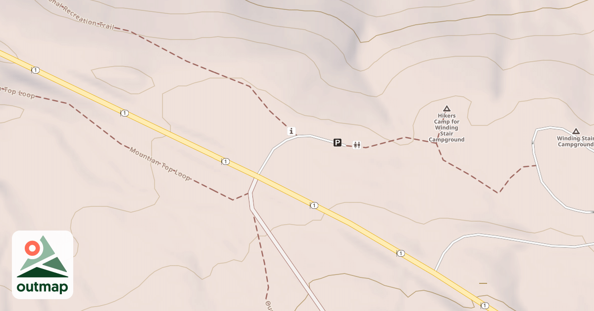 Map of WINDING STAIR MTN TRAILHEAD