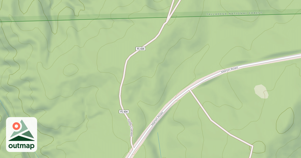 Map of GULLY CURVE (T)