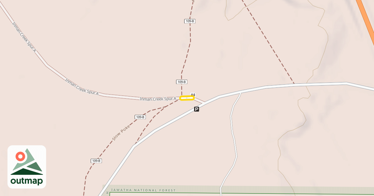 Map of Inman Creek Spur A