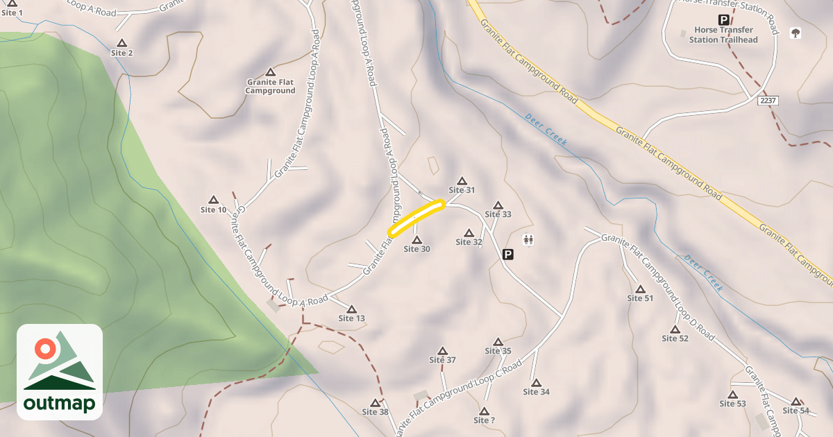 Map of Granite Flat Campground Loop C Road