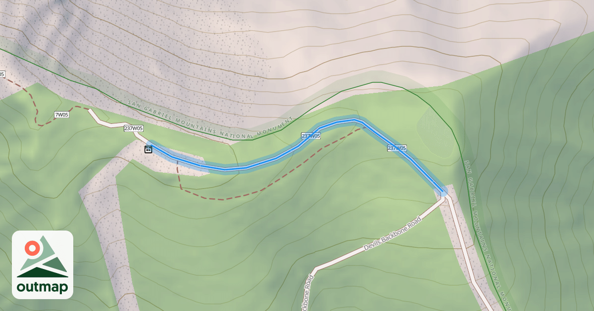 Map of Devils Backbone Road