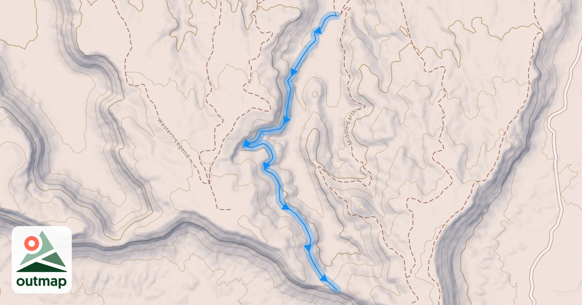 Map of Chocolate Canyon Uphill Trail
