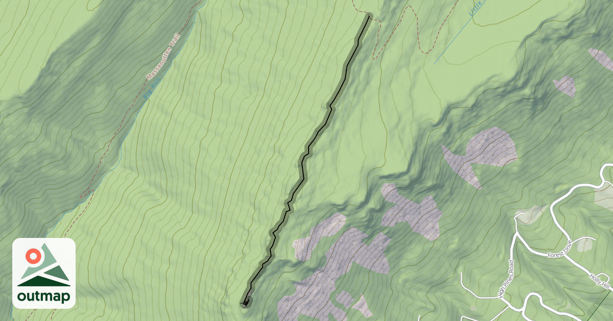 Map of Strickler Knob Trail (pink)
