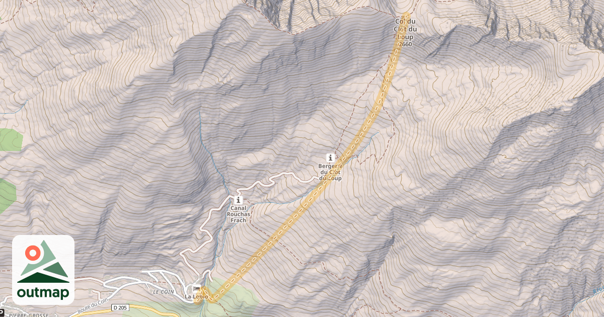 Map of Col du Clot du Loup — Le Coin