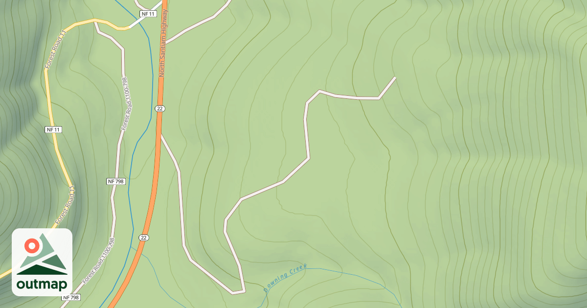 Map of DOWNING CREEK FALLS ROAD