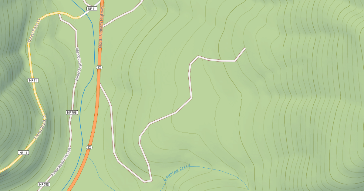 Map preview of DOWNING CREEK FALLS ROAD