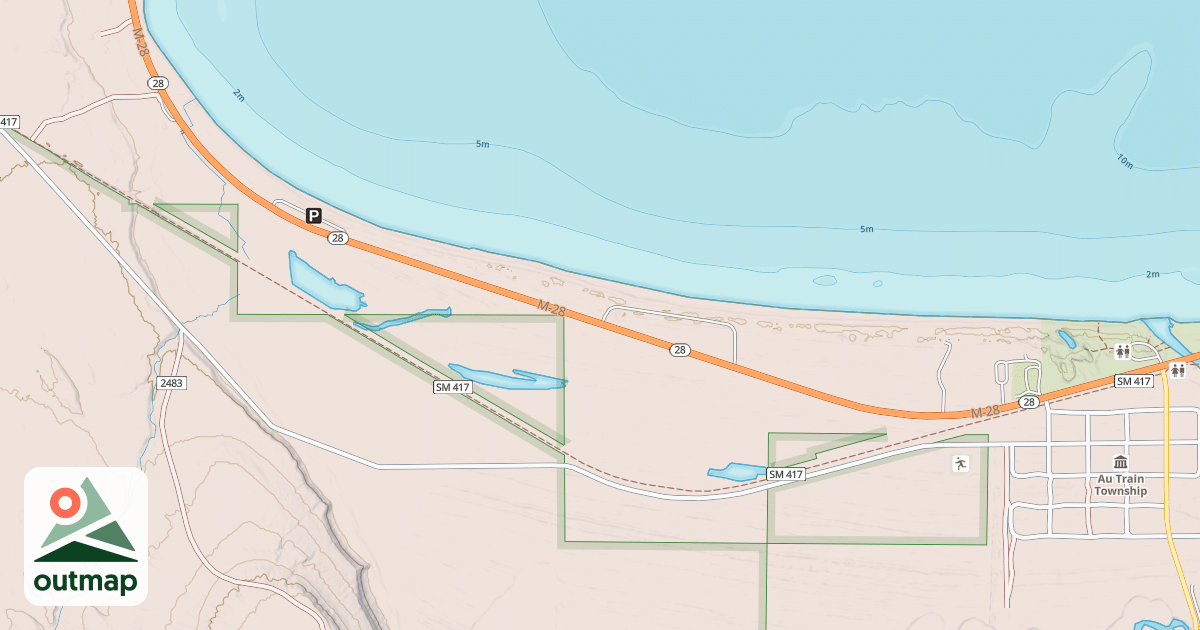 Map of Marquette-manistique Route