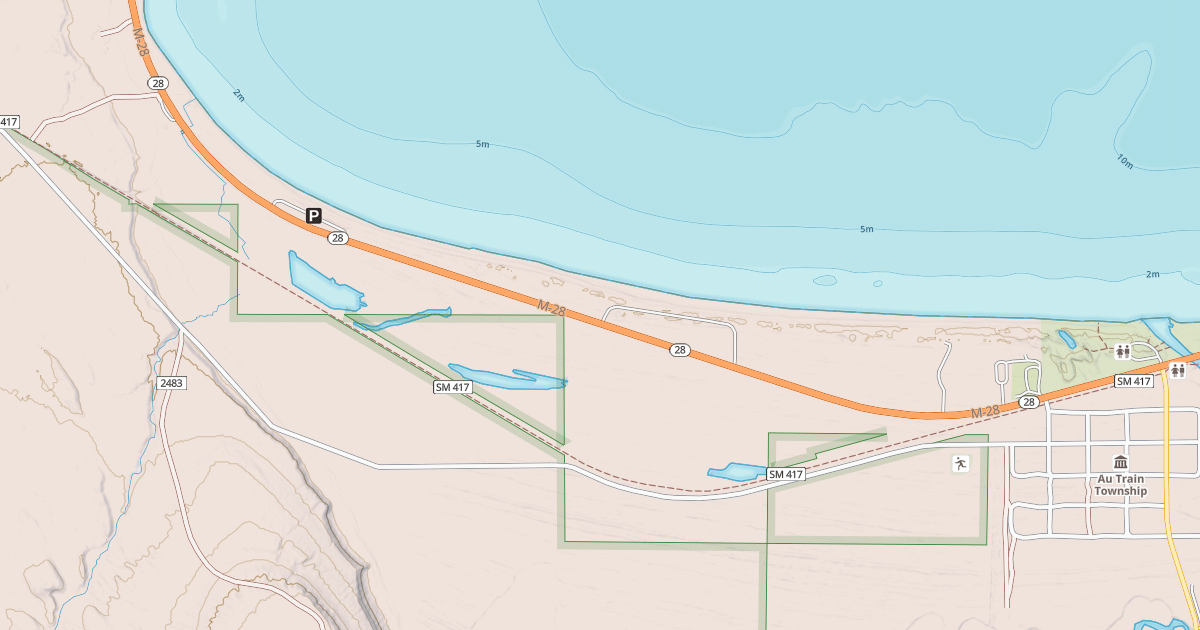 Map preview of Marquette-manistique Route