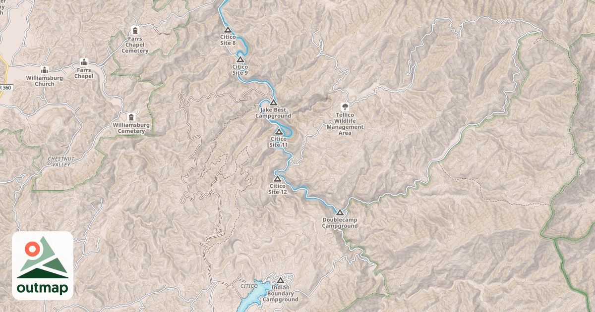 Map of CITICO CREEK NORTH