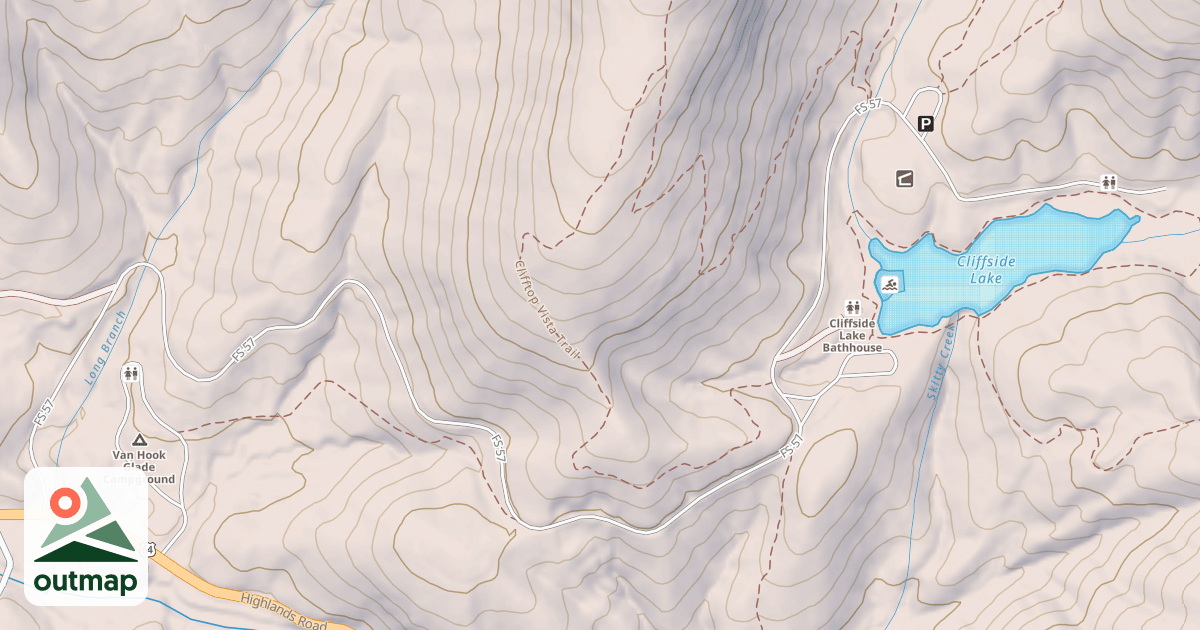 Map of CLIFFSIDE LAKE