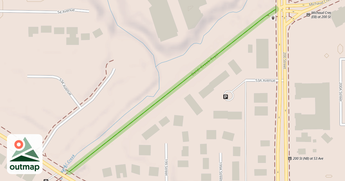 Map of Baldi Creek Trail