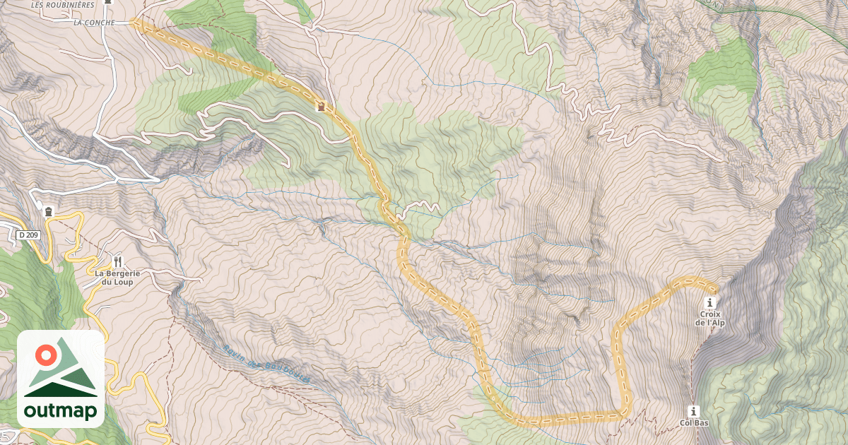 Map of Croix de l'Alpe — La Conche