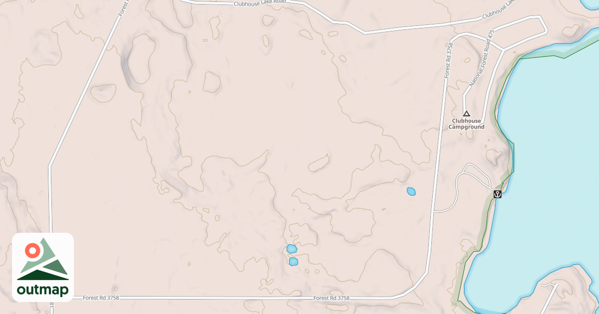 Map of CLUBHOUSE CAMPGROUND ROAD