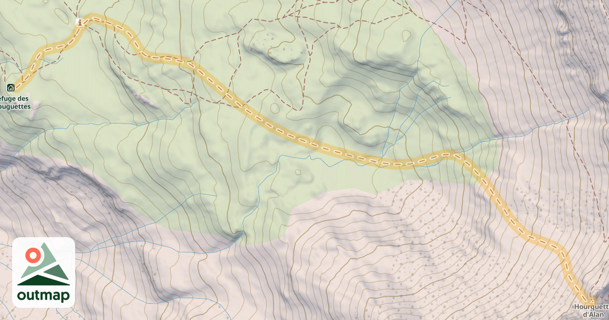 Map of Hourquette d'Alans — Refuge des Espuguettes
