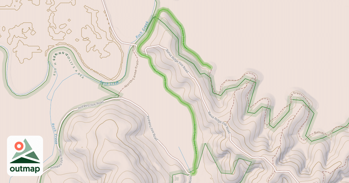 Map of Rush Creek Fire Road