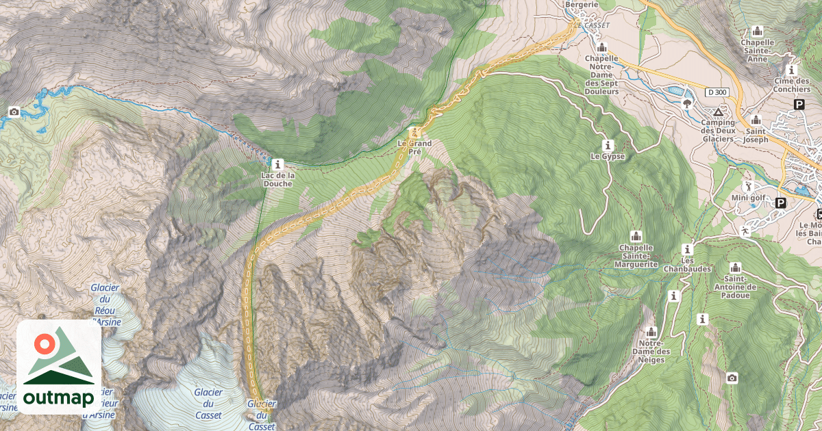 Map of Col des Prés les Fonts — Le Casset