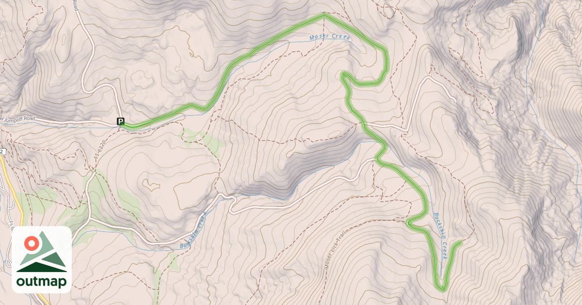 Map of Moser Creek Road