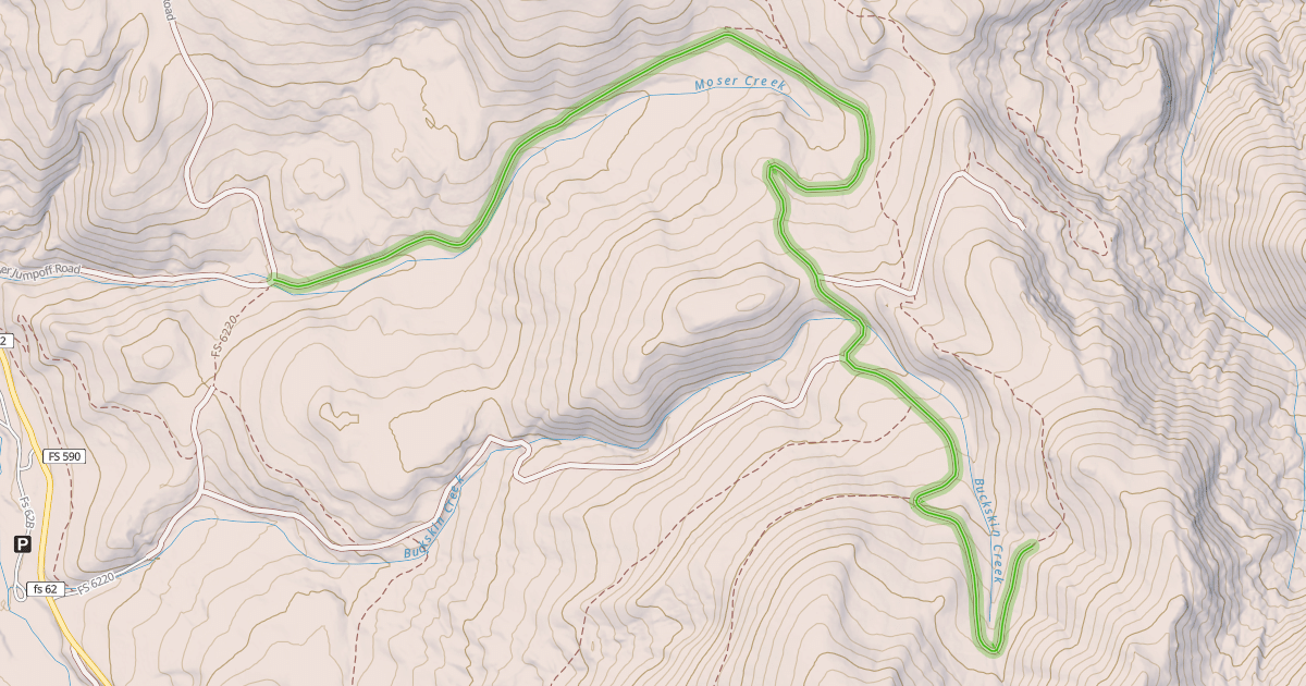 Map preview of Moser Creek Road