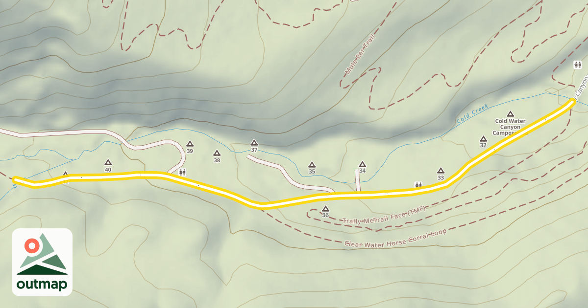 Map of Cold Water Canyon