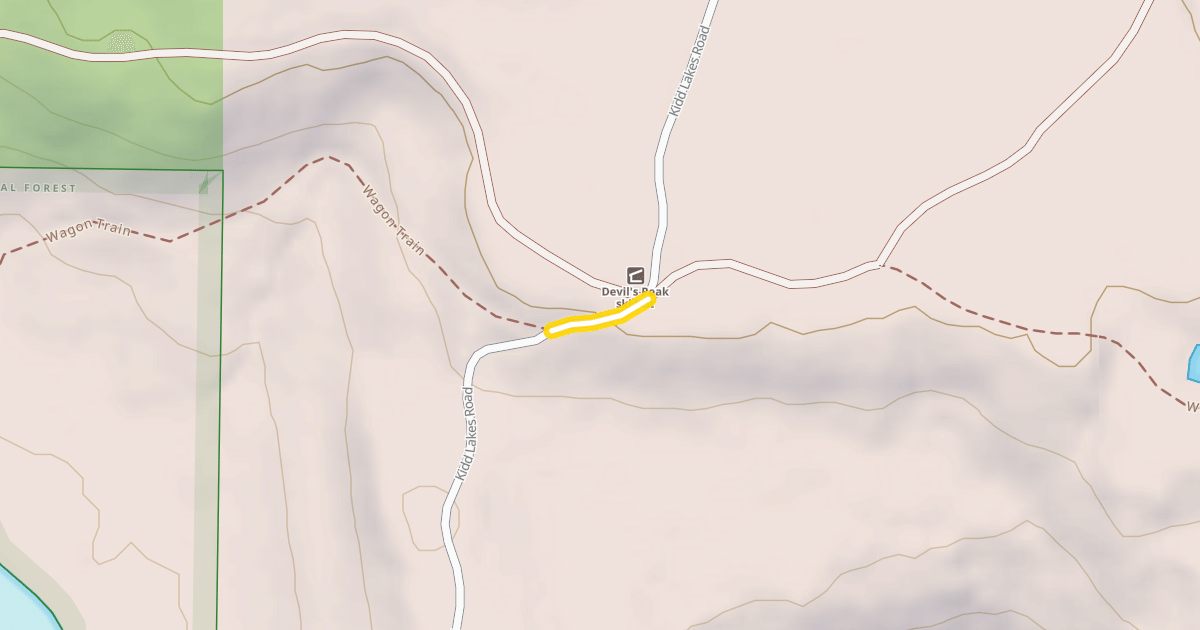 Map preview of Kidd Lakes Road