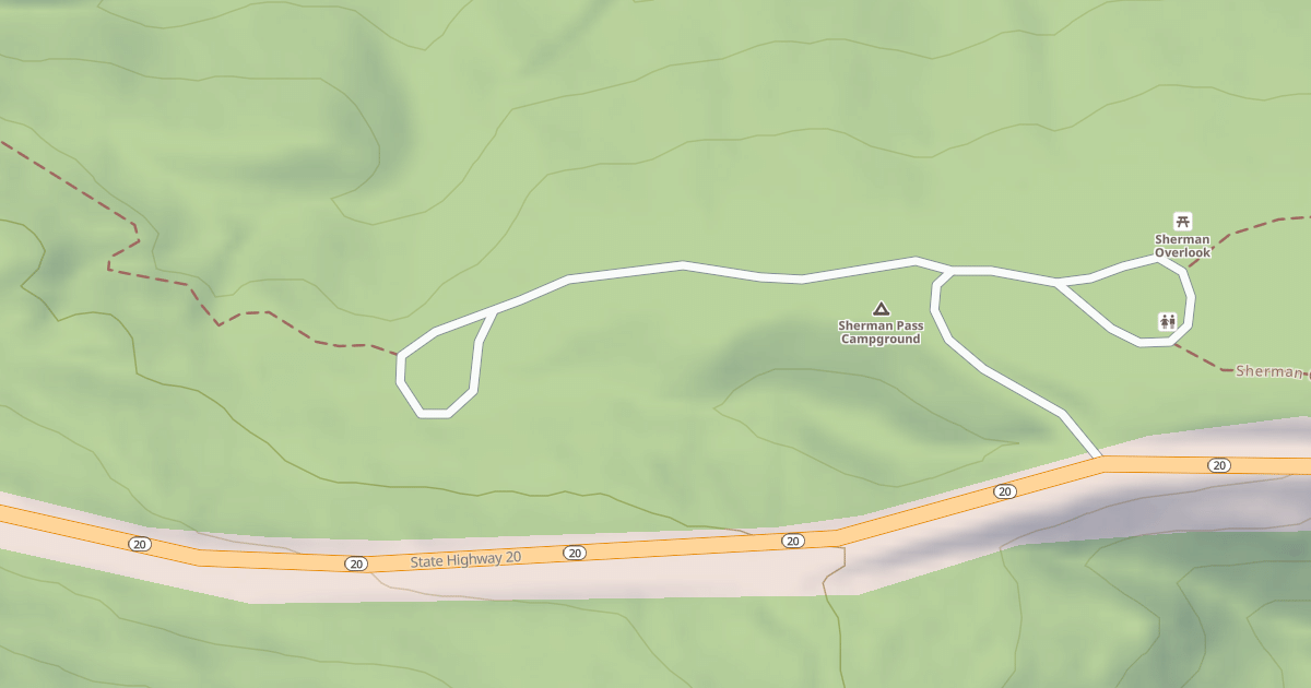 Map preview of SHERMAN OVERLOOK CAMPGROUND