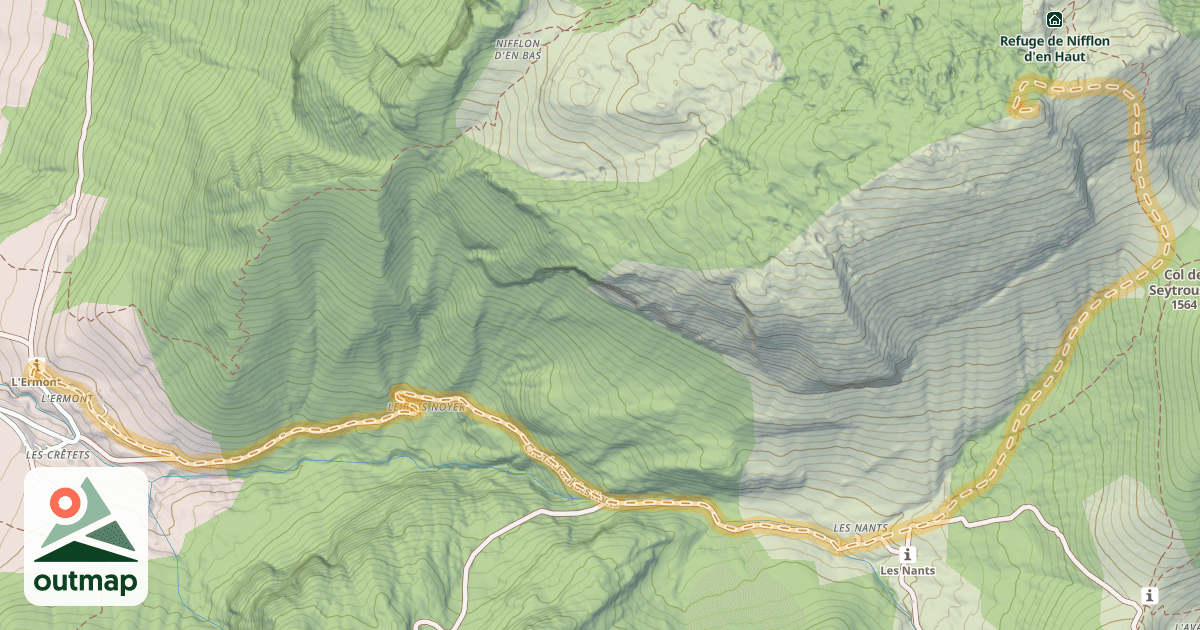 Map of Grand Rocher de Nifflon — L'Ermont