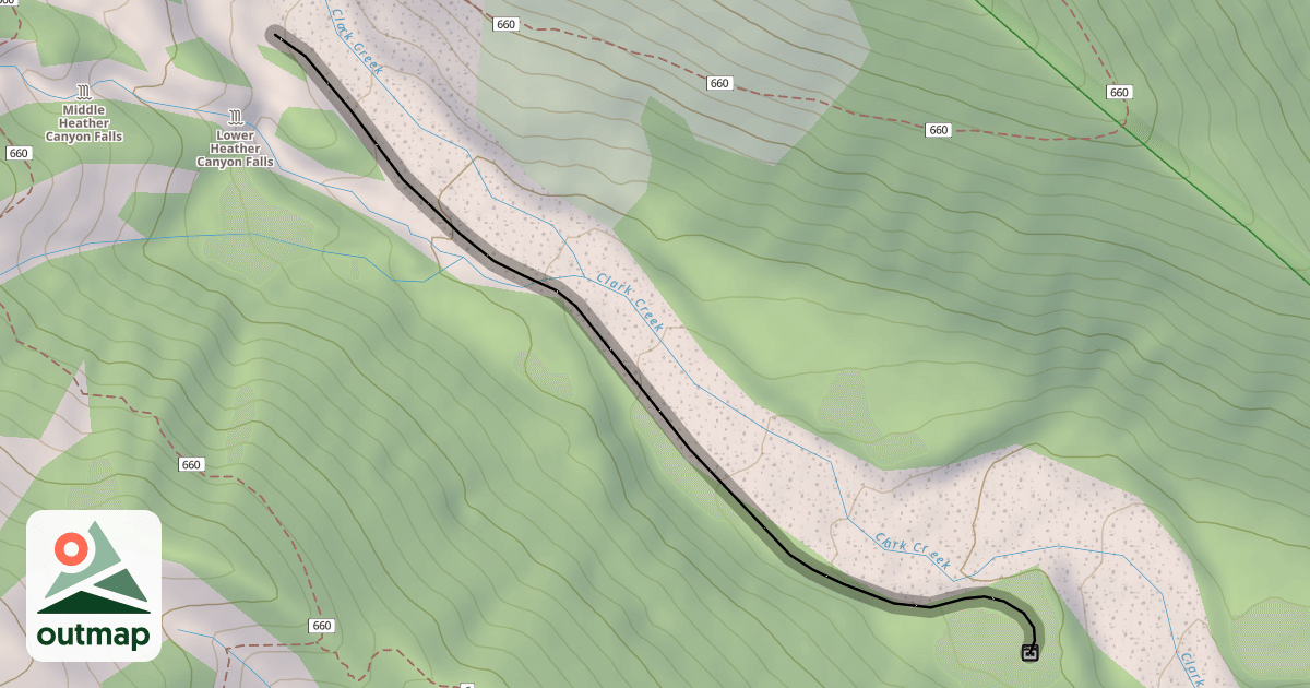 Map of Heater Canyon