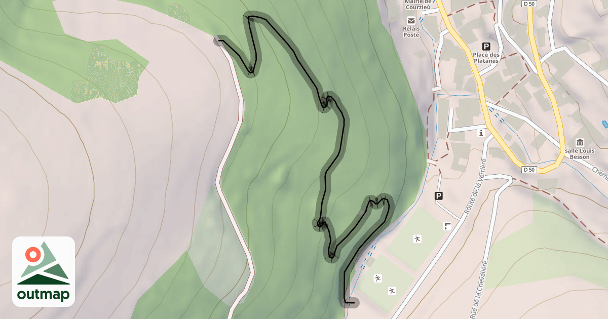 Map of Bike Park Courzieu - Piste Bleue