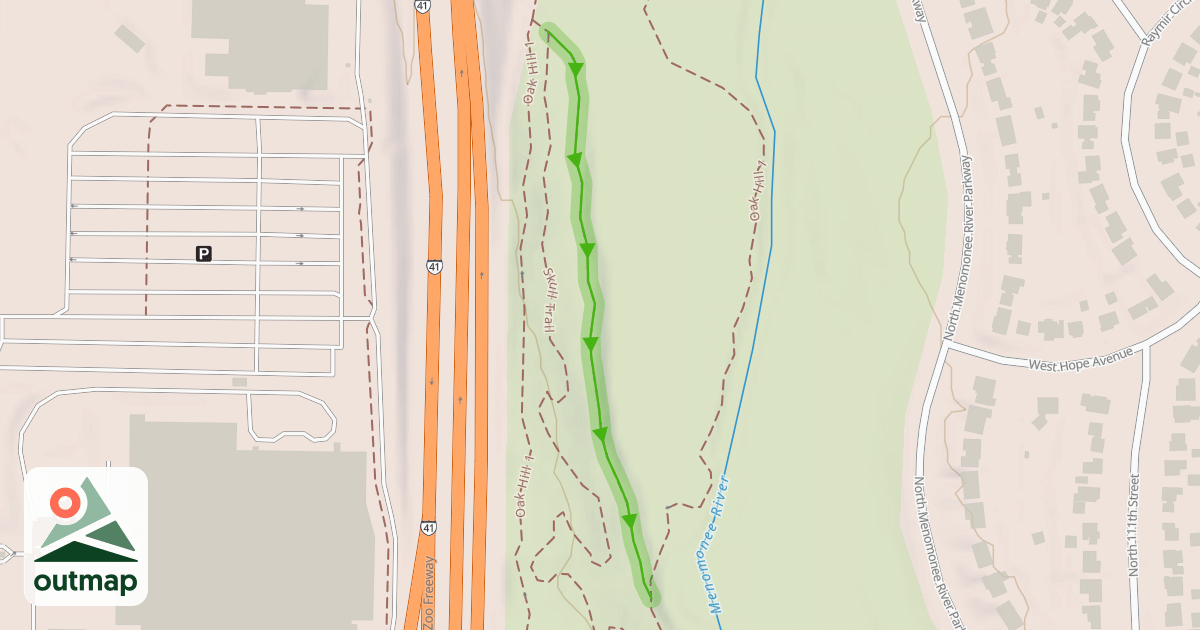 Map of Oak Hill 1 Shortcut