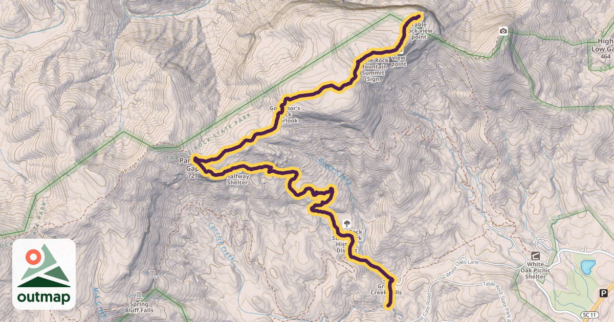 Map of Table Rock Trail