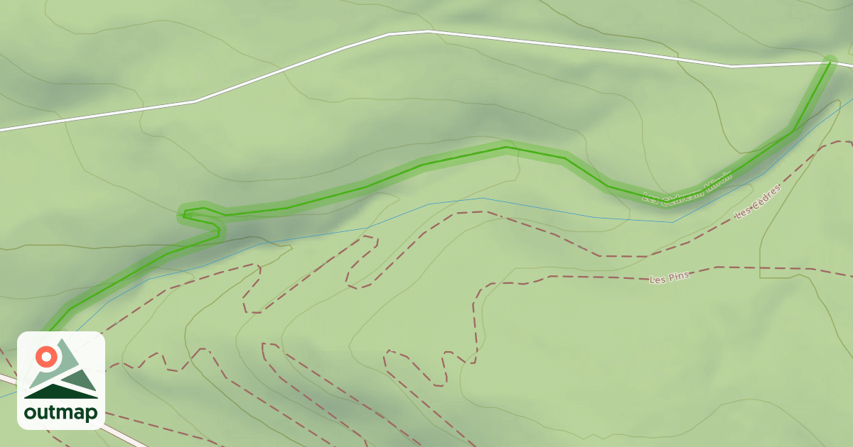 Map of Les Cèdresm Miroir
