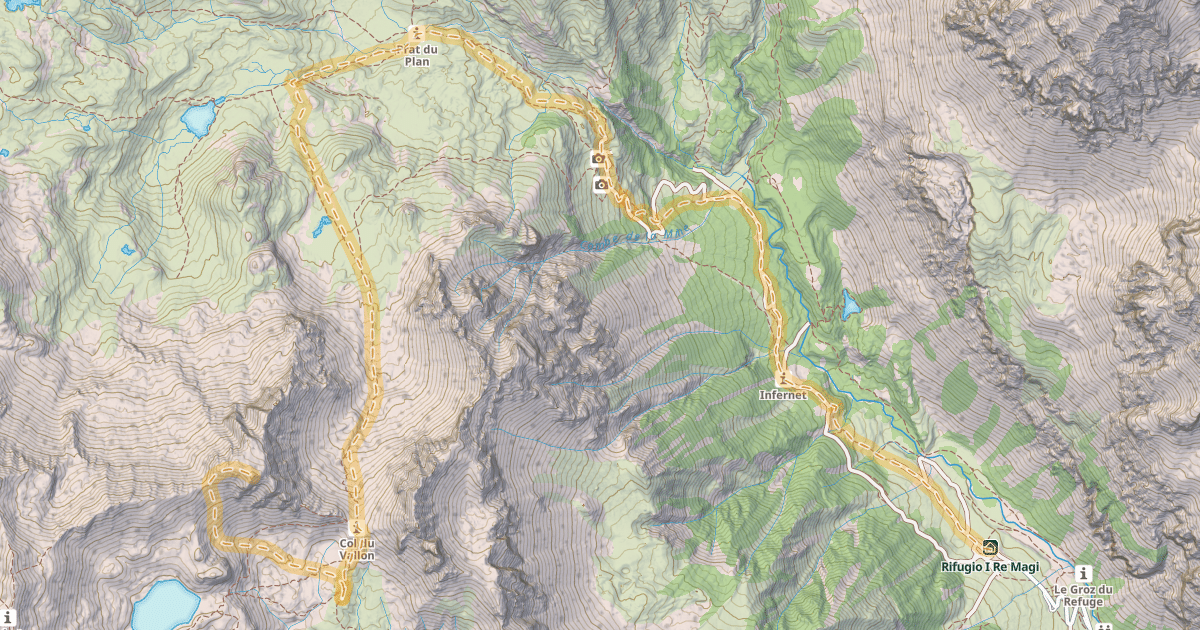 Map preview of Le Rocher Blanc — Refuge de la Vallée Étroite