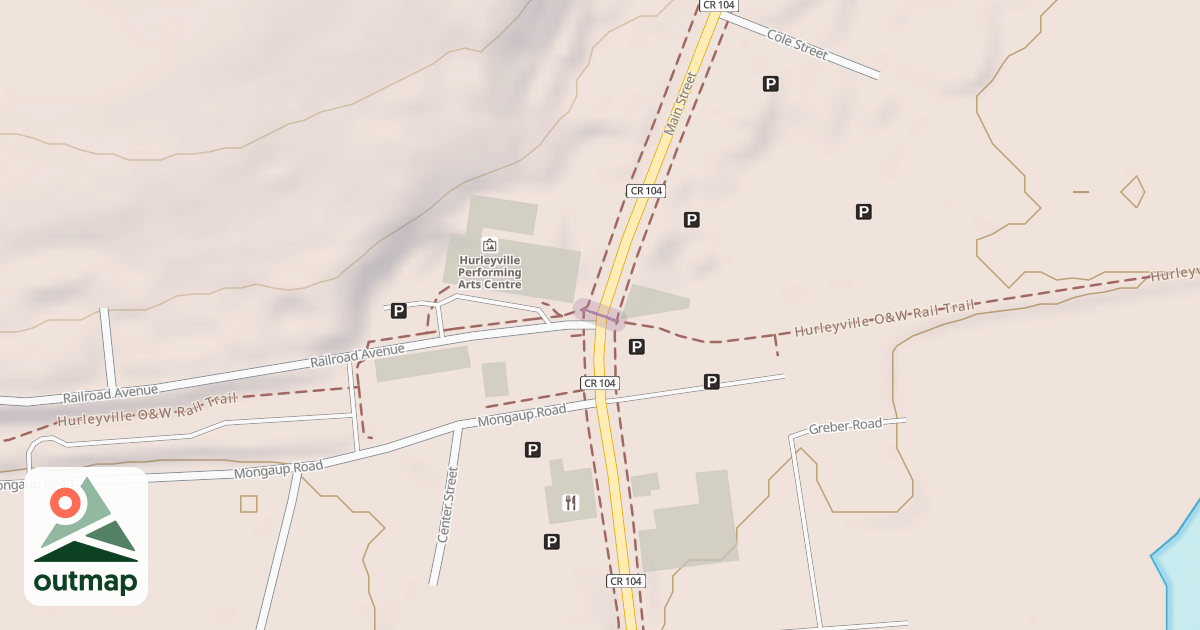 Map of Hurleyville O&W Rail Trail