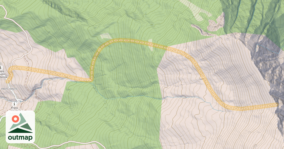 Map of Crête du Mourre Froid — Pras Hauts