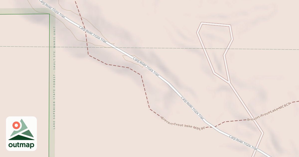 Map of Brevort-trout Lake Motorcycle Trail